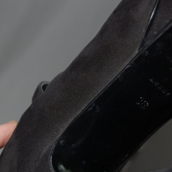 36/US6❤️ SAINT LAURENT BLACK SUEDE LEATHER High Heels Platform Gladiator Sandals - Picture 11 of 11